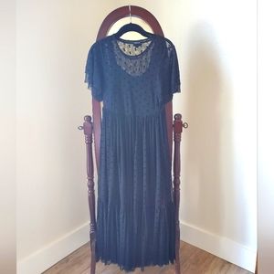 Torrid Midi Mesh Black Dress